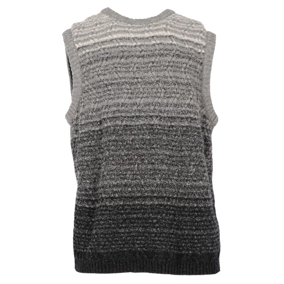 2000s Ungaro shaded grey knitted vest For Sale