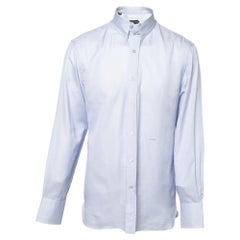 Tom Ford Blue Cotton Button Front Shirt L