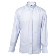 Tom Ford - Chemise boutonnée à l'avant en coton bleu L
