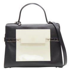 DELVAUX Patent Calfskin Micro Tempete Satchel Gray 407014