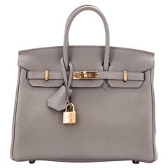 Hermes Birkin Handbag Etain Togo with Rose Gold Hardware 25