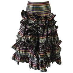 Important Museum Quality Oscar de la Renta Ruffle Tiered Boho Gypsy Skirt