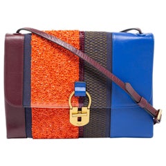 Tory Burch Multicolor Sequin, Fabric and Leather Dahlia Shoulder Bag