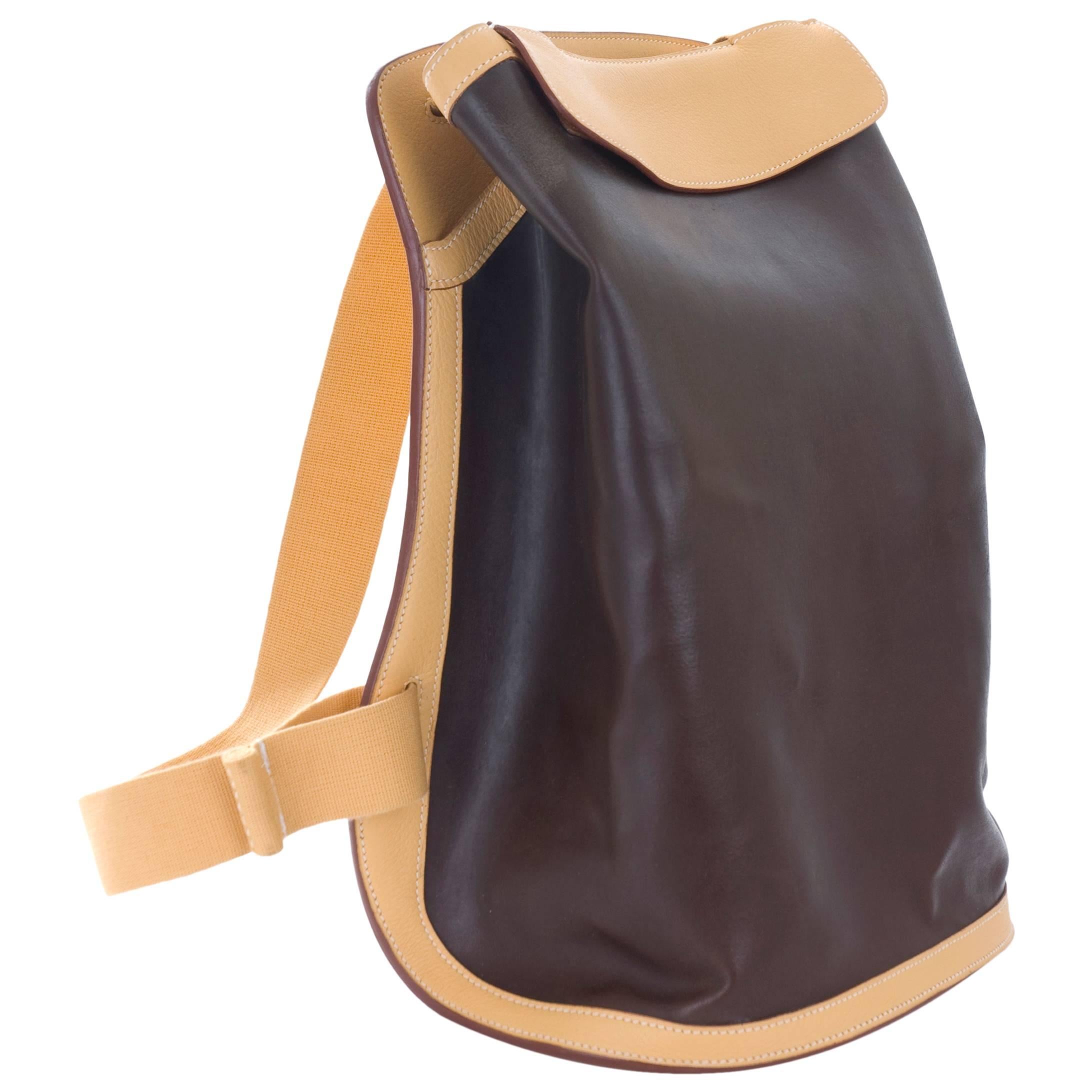 Hermes Etrusque Backpack Natural Rubber and Leather For Sale