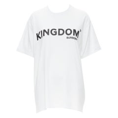 BURBERRY Riccardo Tisci KINGDOM logo print white oversized cotton tshirt S