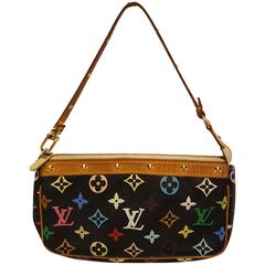 Louis Vuitton Takashi Murakami Black Monogram Multicolore Coated Canvas  Pochette Accessoires Gold Hardware, 2003 Available For Immediate Sale At  Sotheby's