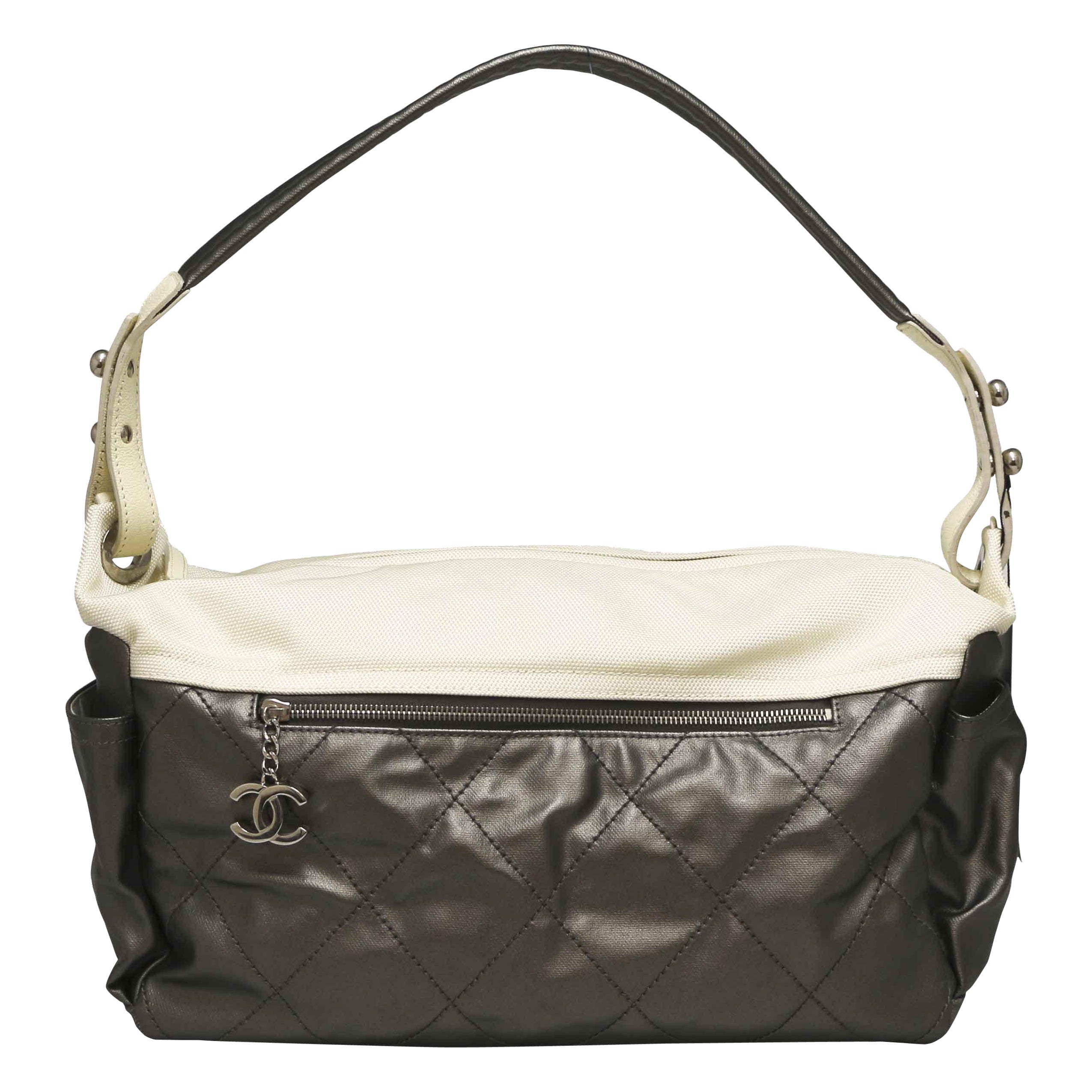 CHANEL Purple Clear Jelly Rubber Logo Tote Bag