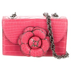 Neu $8999 Oscar De La Renta Rosa Alligator Tro Tasche mit Box & Etikett 