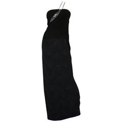 1970s See-Through Lace Detail James Galanos Couture Dress