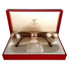 Occhiali da sole vintage Cartier Panthere lenti sfumate 63 Large Francia