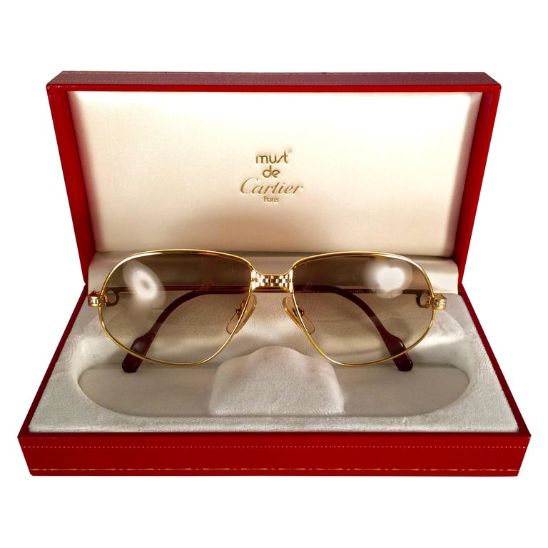 Vintage Cartier Panthere Gradient Lenses 63 Large Sunglasses France For  Sale at 1stDibs