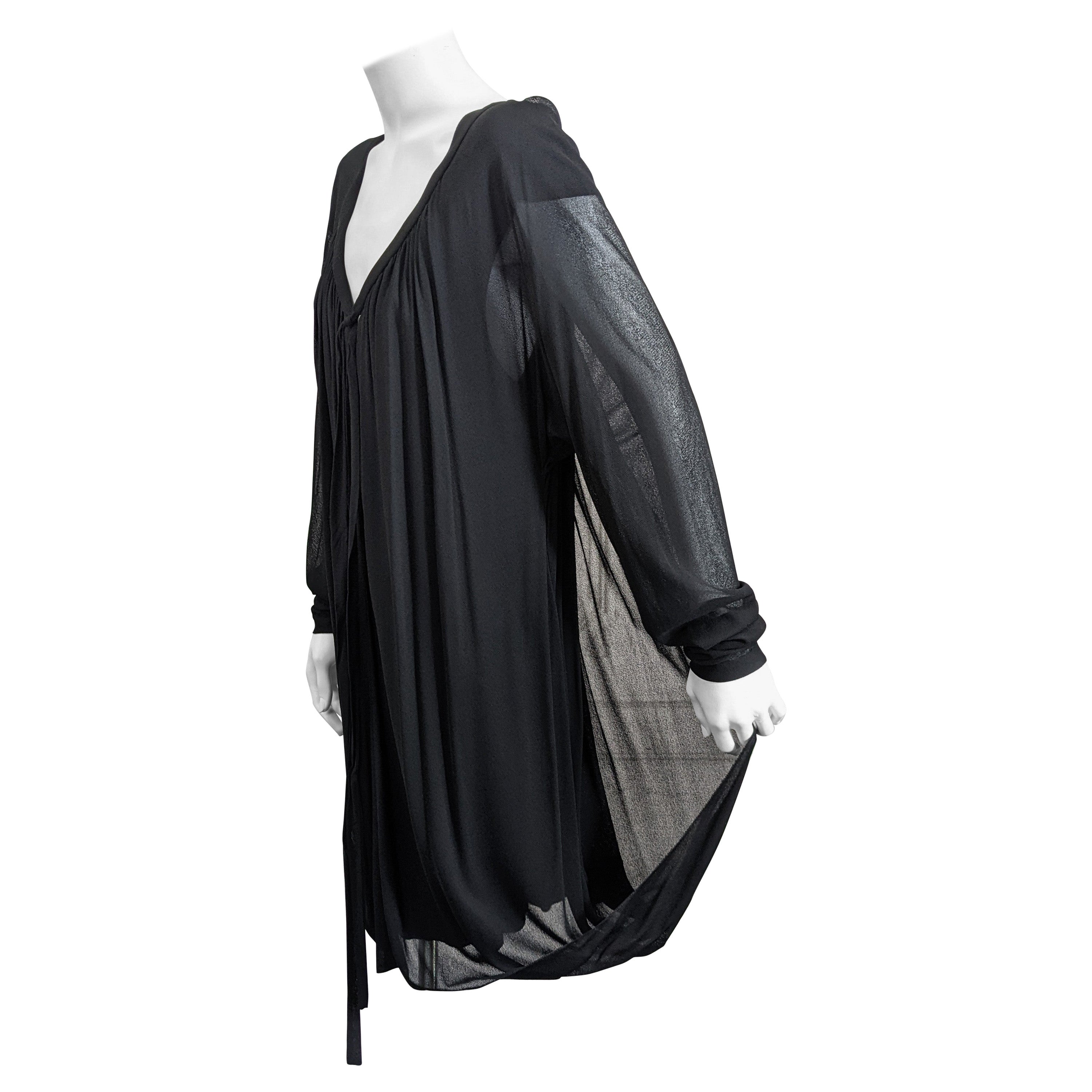 Holly Harp Black Jersey Back Draped Mini For Sale