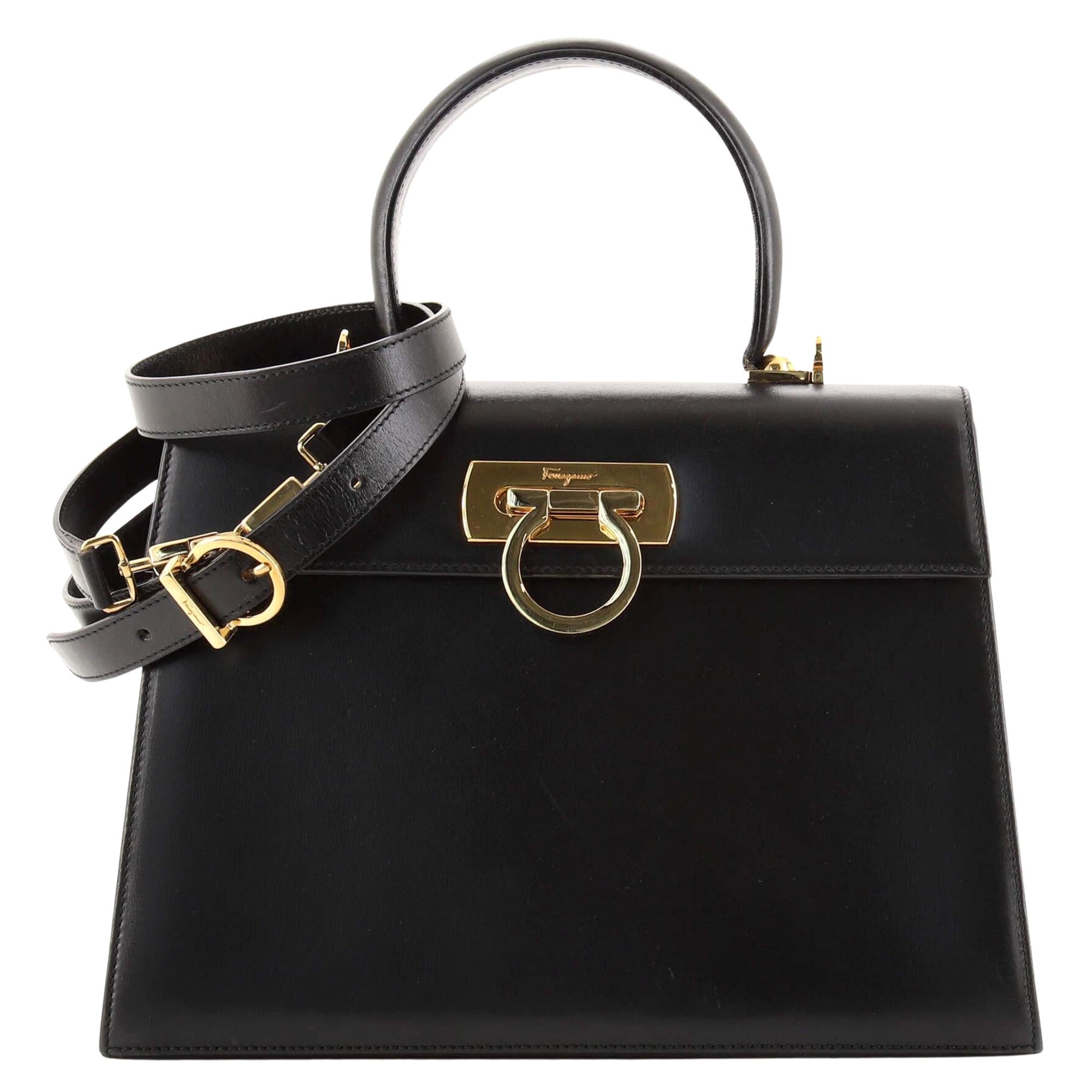 Salvatore ferragamo gancini top handle clearance bag