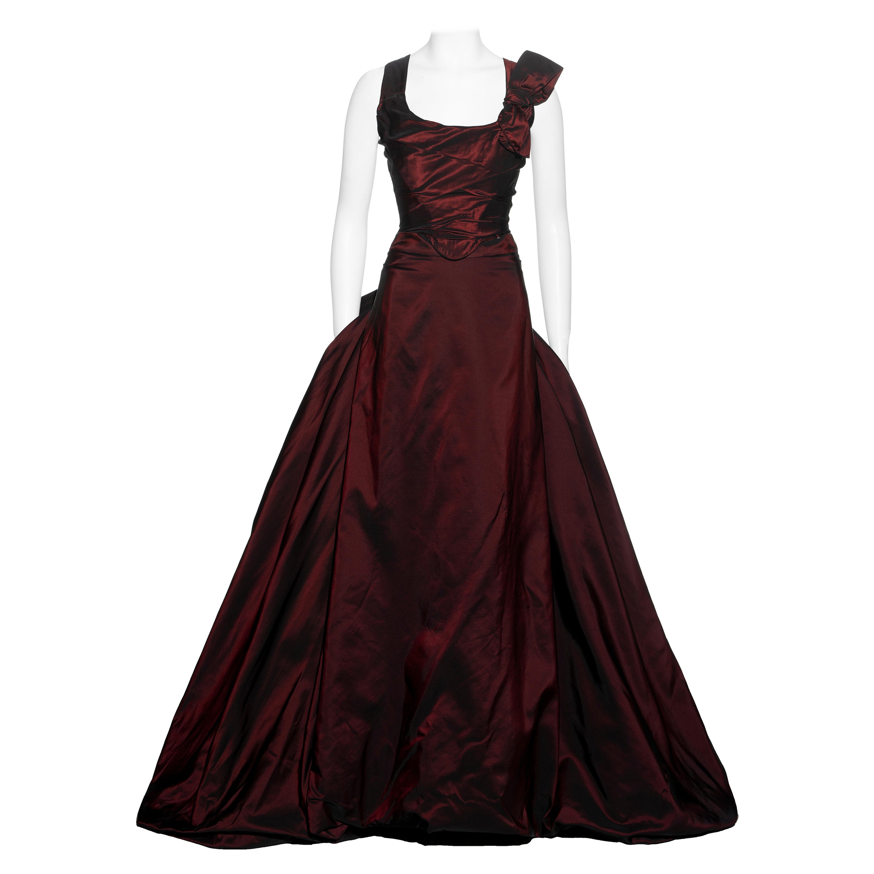 Vivienne Westwood Couture red taffeta corset and ballgown skirt, fw 1996 For Sale
