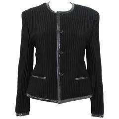 1991 Comme Des Garcons Black Pleated Jacket With Clear Plastic PVC Trim