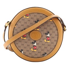 Gucci Disney Mickey Mouse Round Shoulder Bag Printed Mini GG Coated Canva