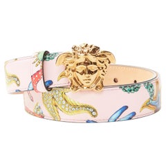 new VERSACE 2021 La Medusa gold pink Tresor De La Mer leather belt 75cm 28-32"