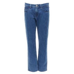 PIANA 5 Tasche schlanke blau gewaschene Jeans aus weichem Denim 33"