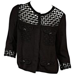 Black Chanel Cotton Knit Jacket