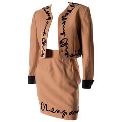 Vintage Moschino Cheap and Chic Cropped Jacket and Skirt Suit