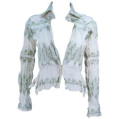 COMME DES GARCONS JUNYA WANTANABE Natural Embroidered Cotton Eyelet Shirt Size S 6