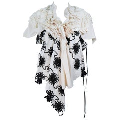 COMME DES GARCONS TAO 2008 Bluse mit Blumenapplikationen, Größe S
