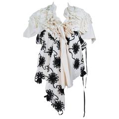 COMME DES GARCONS TAO 2008 Floral Applique Blouse Size S 1
