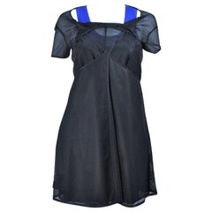 COMME DES GARCONS - Ensemble robe drapée en maille noire en filet, taille S