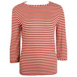 Versus By Gianni Versace Red/White Stripe Three Quarter Sleeve Top