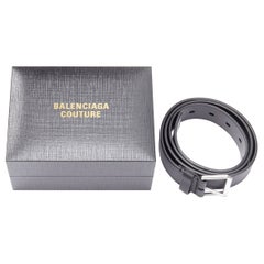 new BALENCIAGA 50th COUTURE 2021 black gold logo box clutch bag  leather belt