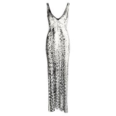 Schwarz-weißes Maxikleid mit Trompe L'Oeil-Druck von Martin Margiela, SS 1999