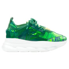 nuova sneaker VERSACE Chain Reaction Jungle Print verde con suola grossa EU36 raro