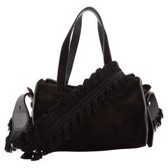The Row Drum Shoulder Bag Suede with Fringes 10