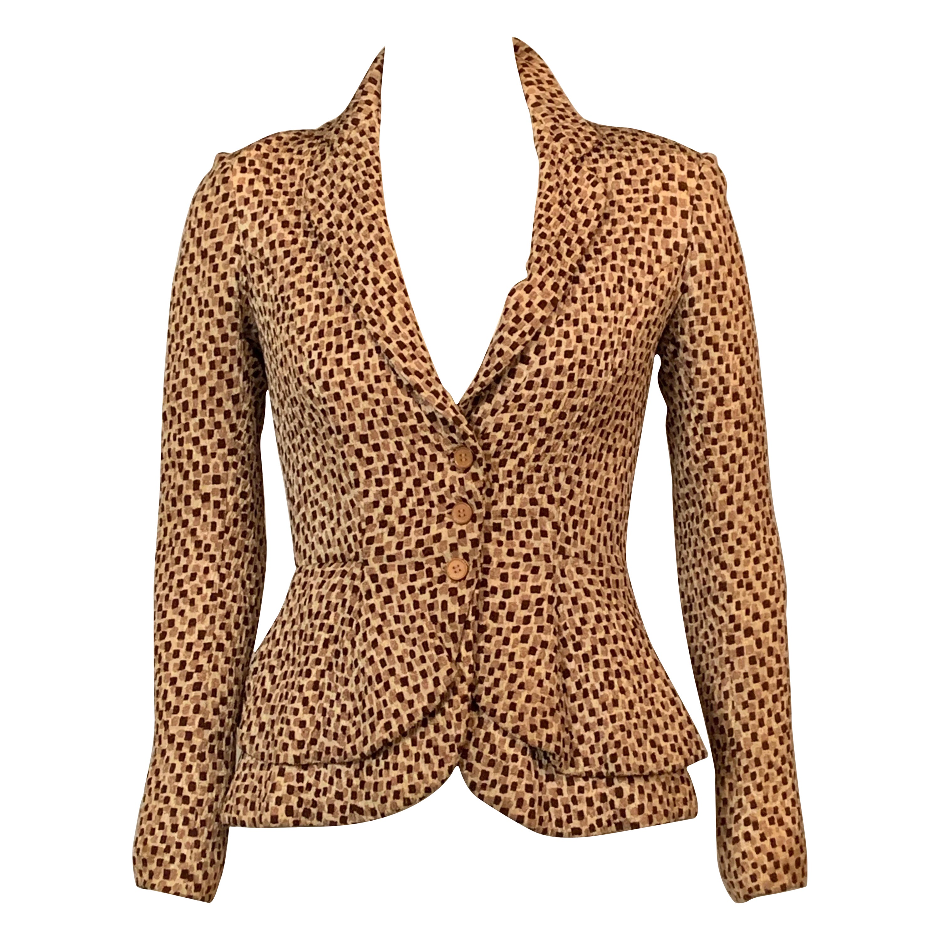Molyneux Haute Couture Patterned Silk Jacket  For Sale