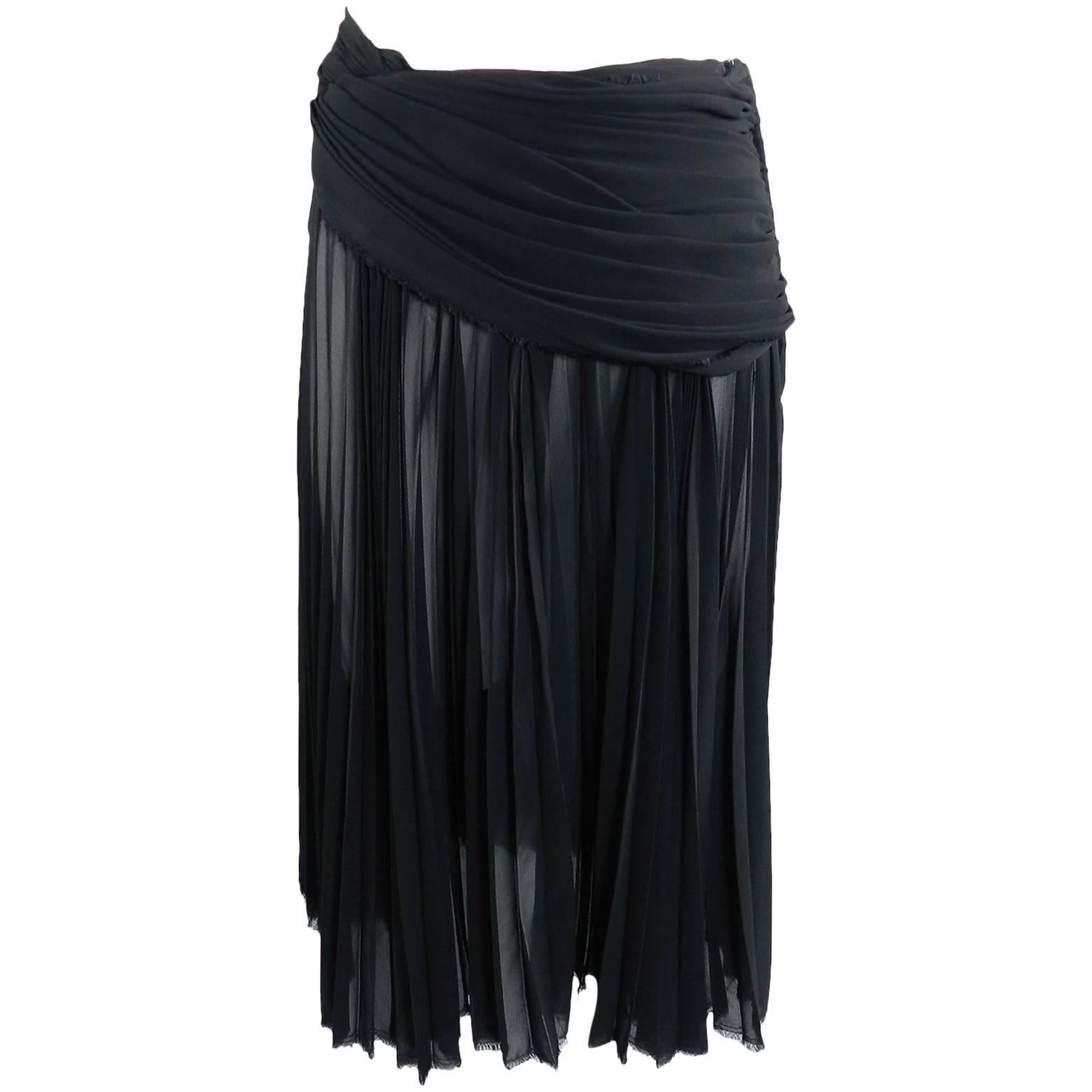 Comme des Garcons Sheer Black Pleated Skirt