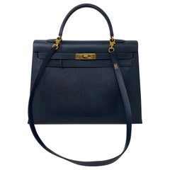 Hermes Courchevel Navy Kelly 35 Tasche