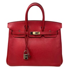 Hermes Birkin Rouge Garance 25 Bag 