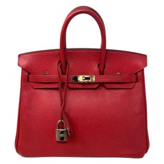 Die rote 25 Tasche von Hermes Birkin Bouganvillea