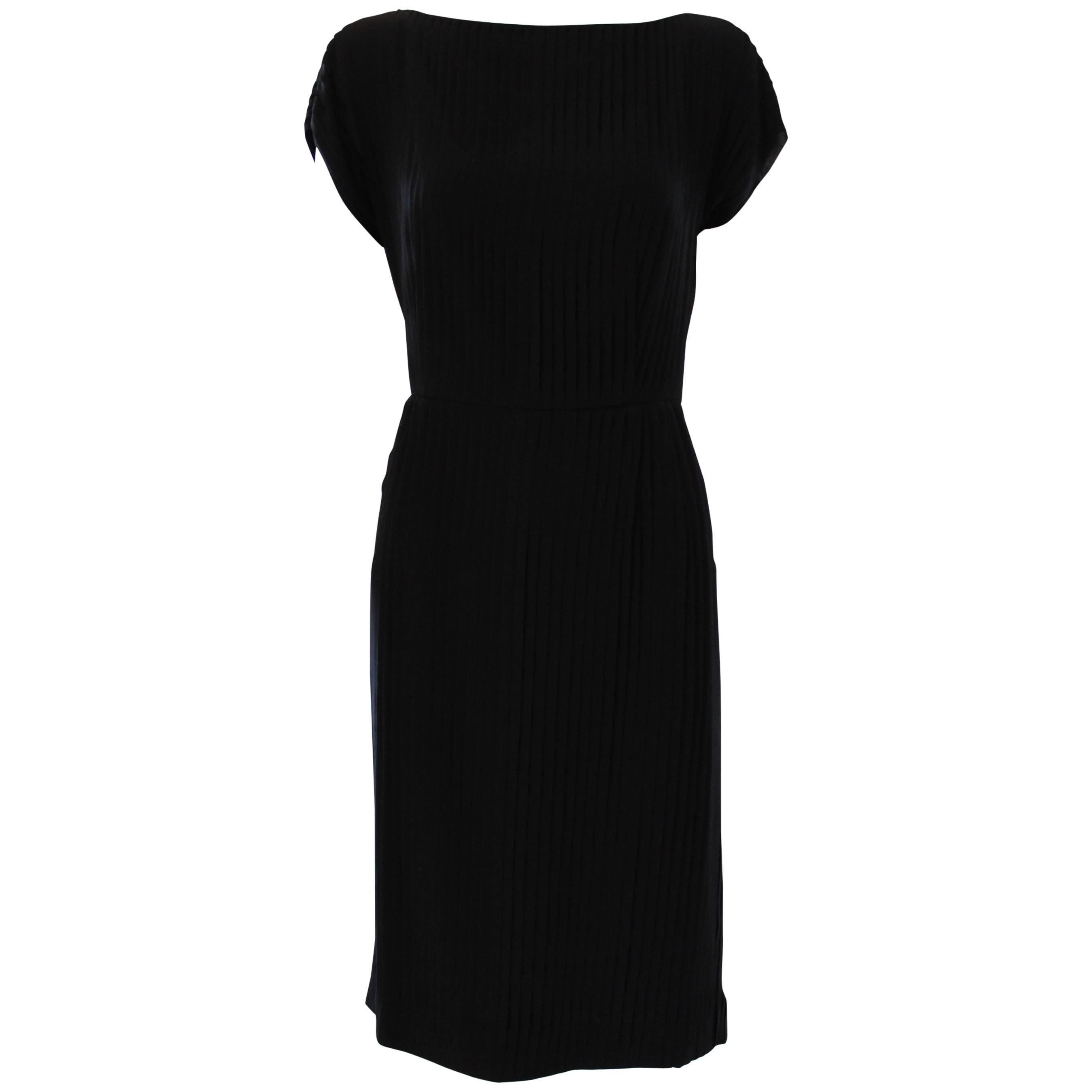 Akris Pleated Black Dress For Sale