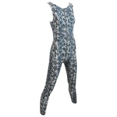 Versace Jumpsuit Abstract Snakeskin Print Sleeveless Rare Retro 90s Size 38 