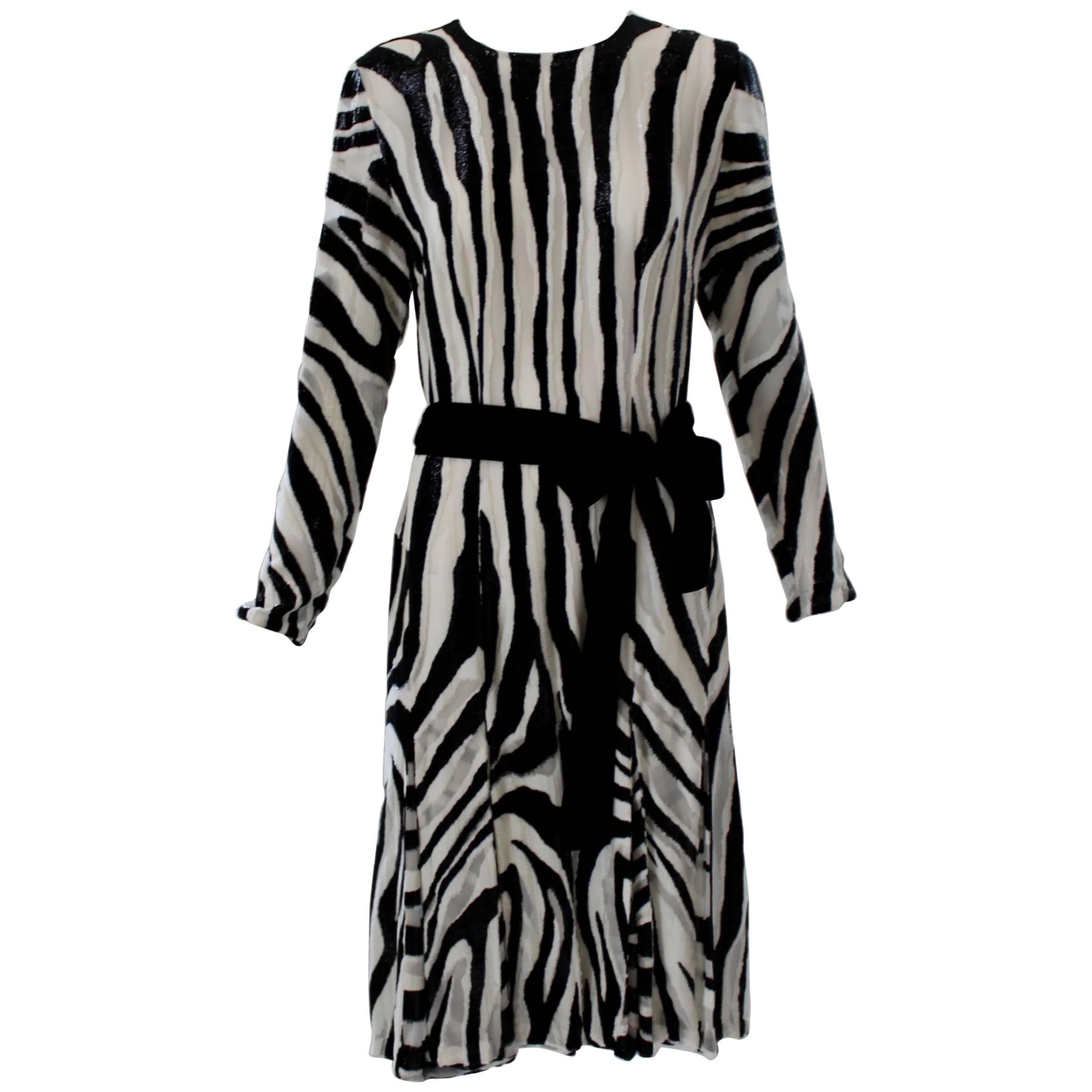 Tom Ford Zebra Print Textured Tinsel Dress