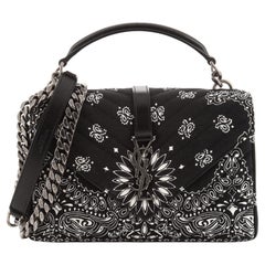 Sac de Collège Classique Monogramme Saint Laurent Matelasse Chevron Bandana Toile Bandana
