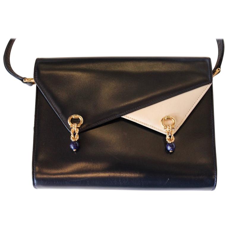 Leather Gucci Crossbody Bag with Gold Bejeweled Hardware For Sale at