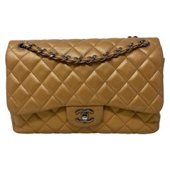 Chanel Metallic Bronze Gold Jumbo Flap Bag