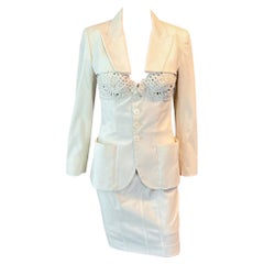 Jean Paul Gaultier S/S 2007 Besticktes Bustier-Top & Jacke & Rock 3-teiliges Set