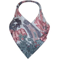 Hermes Foulard en soie Chapeau Bleu Rose 90 cm 