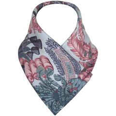 Hermes Silk Scarf Chapeau Hat Blue Pink 90 cm 3