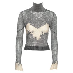 Christian Dior by John Galliano foiled silver knitted sweater, fw 1998