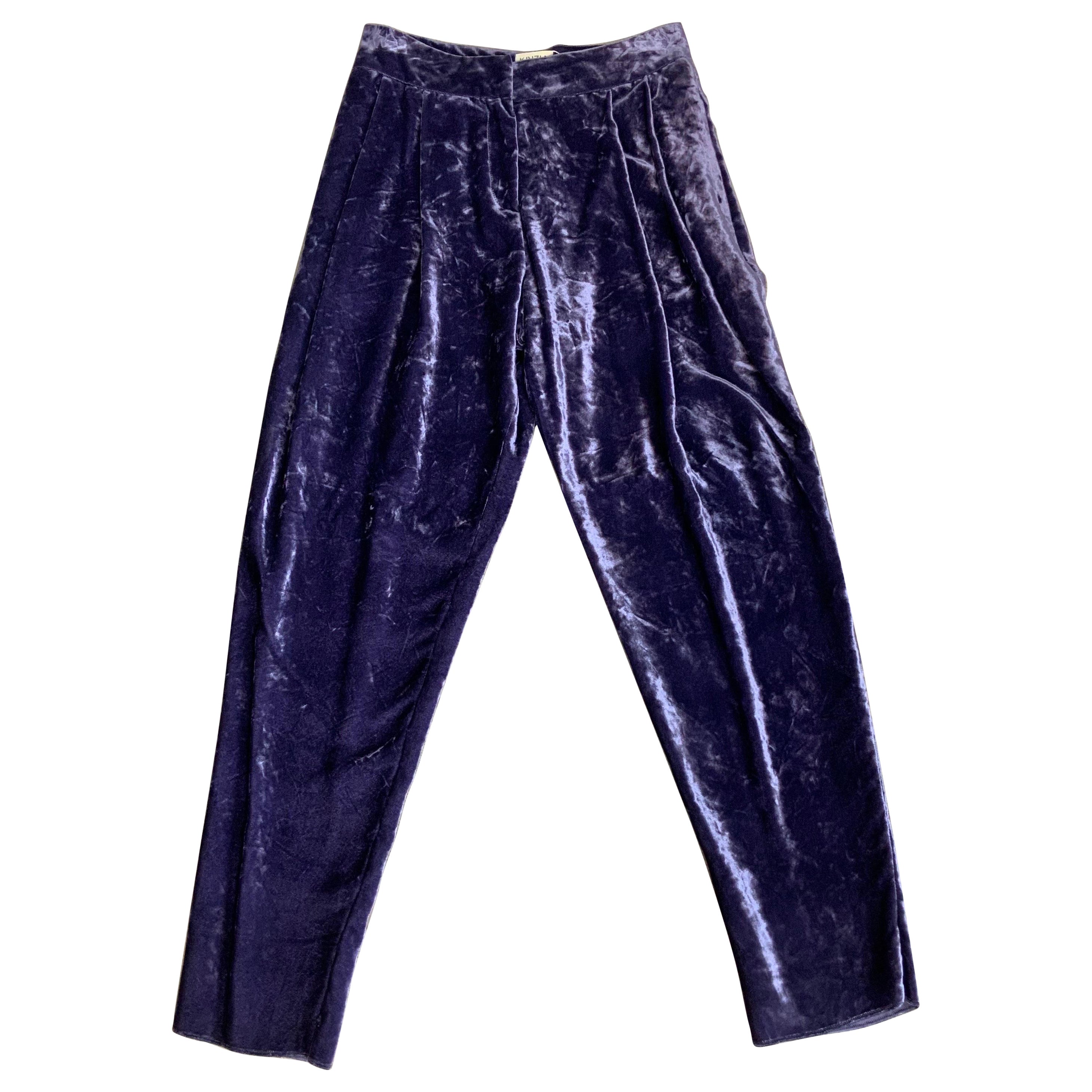 Krizia vintage velvet pants For Sale