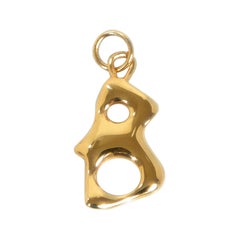 Organic Alphabet Necklace, Letter B, 18 Carat Gold Plated Recycled Silver
